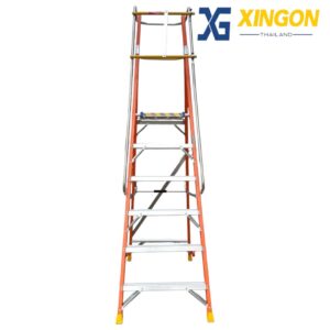 บันไดแพลตฟอร์ม ไฟเบอร์กลาส ติดล้อ 6ฟุต มีราวจับ และกันตก XG-152FD6 - Image 3