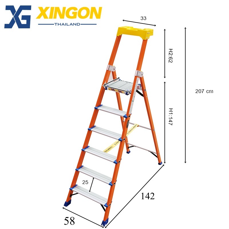 บันไดแพลตฟอร์มไฟเบอร์กลาส6ฟุต XG-337F6 - Image 4