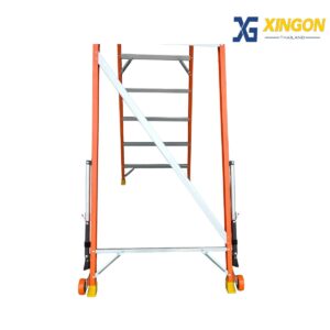 บันไดแพลตฟอร์ม ไฟเบอร์กลาส ติดล้อ 10ฟุต มีราวจับ และขาค้ำ XG-152F10 - Image 6