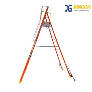 บันไดแพลตฟอร์ม ไฟเบอร์กลาส ติดล้อ 10ฟุต มีราวจับ และขาค้ำ XG-152F10 - Image 8