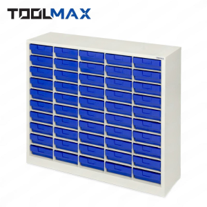 ตู้ใส่กล่องอะไหล่แบบแบ่งช่องได้ - ตู้สีครีม กล่องสีน้ำเงิน CBL0510N