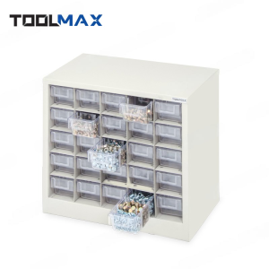 ตู้ใส่กล่องอะไหล่แบบแบ่งช่องได้ - ตู้สีครีม กล่องใส CB0505N
