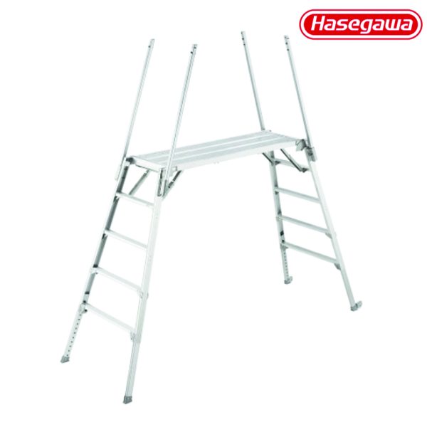 บันไดนั่งร้าน อลูมิเนียม HASEGAWA 5ขั้น พร้อมราวจับ สูง 1.36-1.76เมตร DUK-1816T