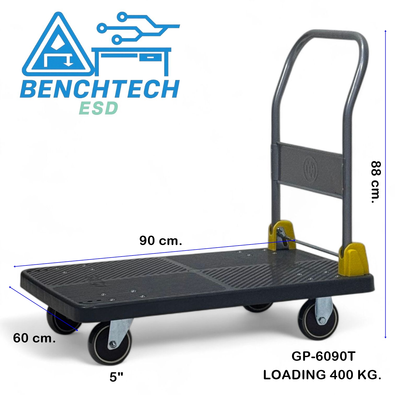 รถเข็นพลาสติกพับเก็บได้ รับน้ำหนักได้400KG. GP-6090T - Image 2