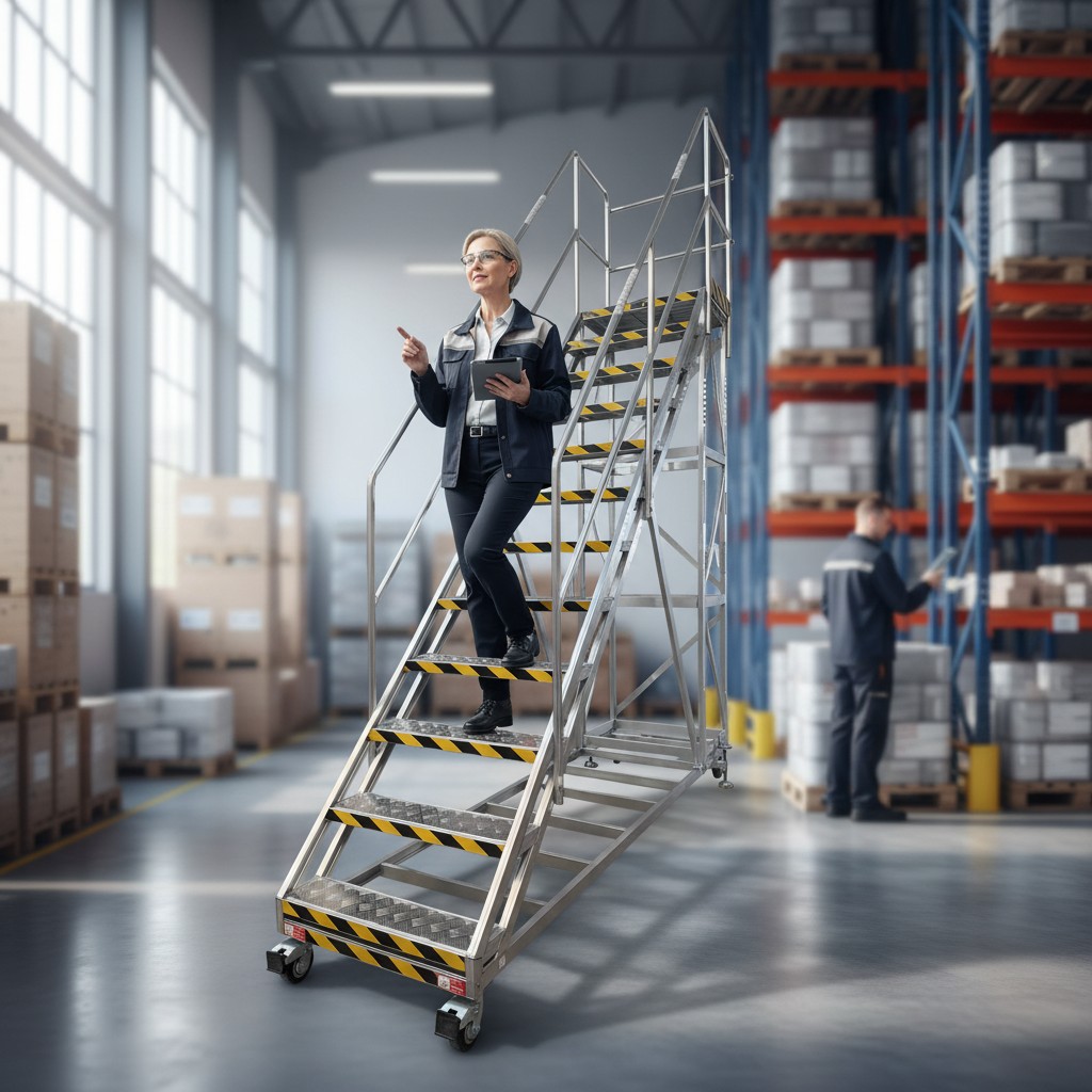 บันไดอลูมิเนียมติดล้อสูงใช้งาน3เมตร12ขั้น XG-151D-3M - Image 3