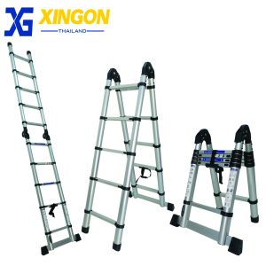 บันไดอลูมิเนียมยืดหดได้ทรงเอ1.5M.ปรับพาดยาวได้3.2M. XG-129A32