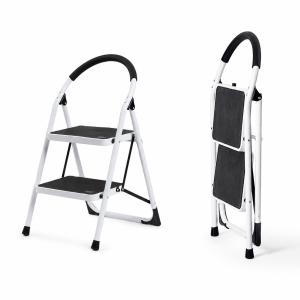บันไดเหล็กใช้งานภายในบ้าน สีขาว 2ขั้น (Steel Household Ladder - White) XG-222T