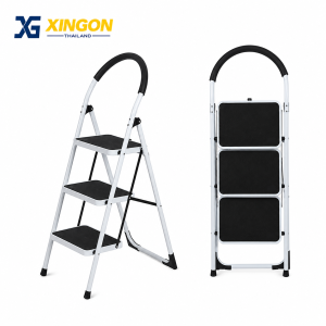 บันไดเหล็กใช้งานภายในบ้าน สีขาว 3ขั้น (Steel Household Ladder - White) XG-222T3