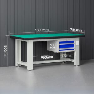 โต๊ะทำงานช่างอเนกประสงค์ESD 180x75x80 cm.มีลิ้นชัก2ชั้น HSB-180GA - Image 2