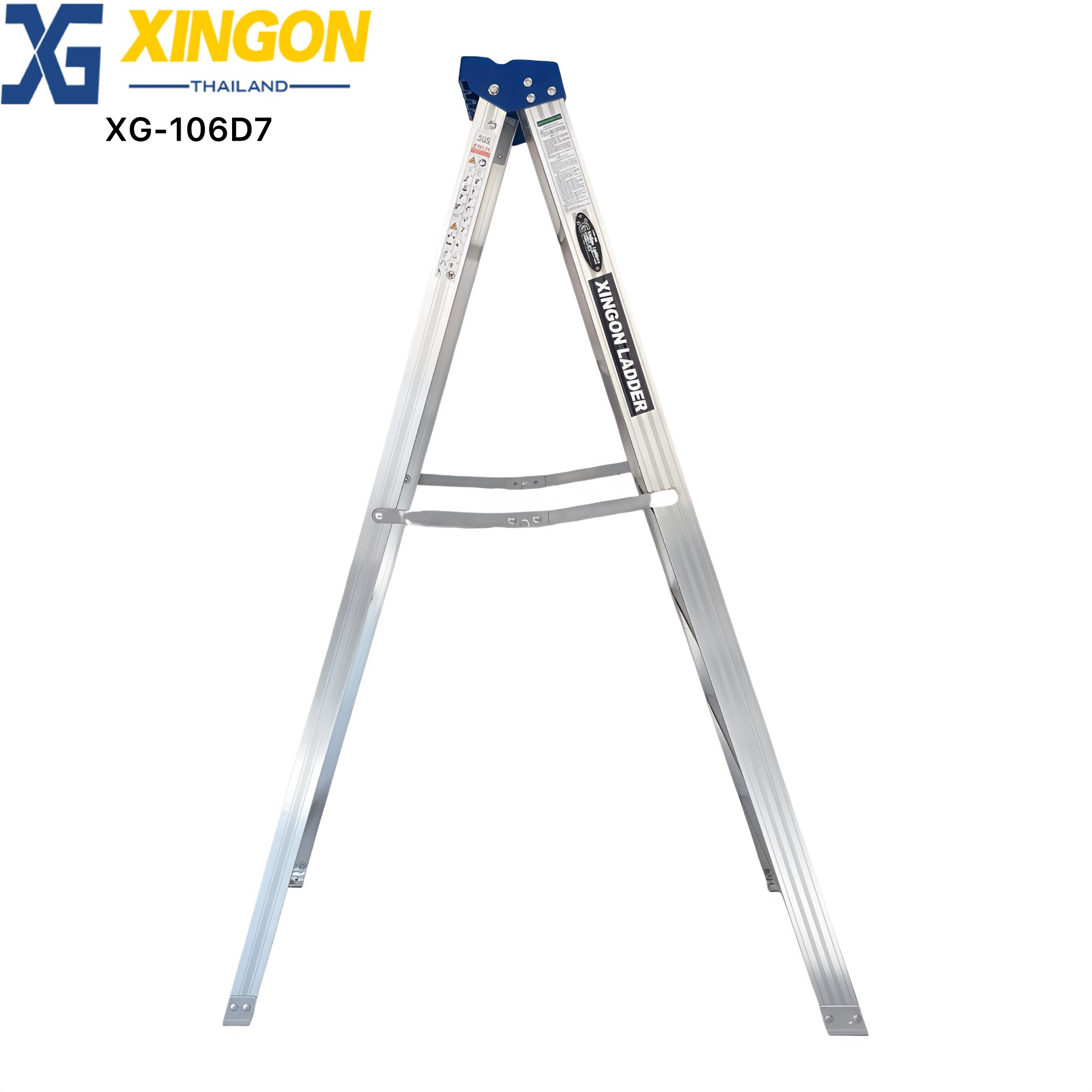 บันไดอลูมิเนียมทรงเอขึ้นลง1ทางมีถาดวางเครื่องมือ7ฟุต XG-106D7 - Image 3